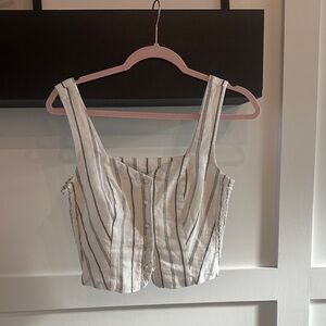 Old Navy Black and White Striped Tank Top